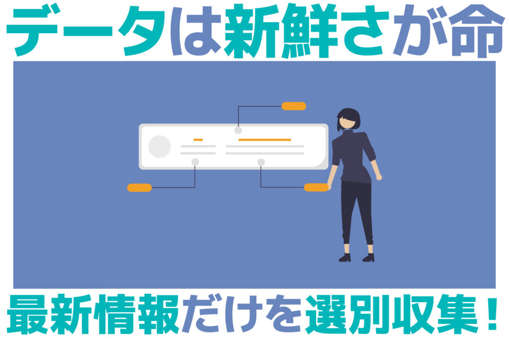 データは新鮮さが命、最新情報だけを選別収集！